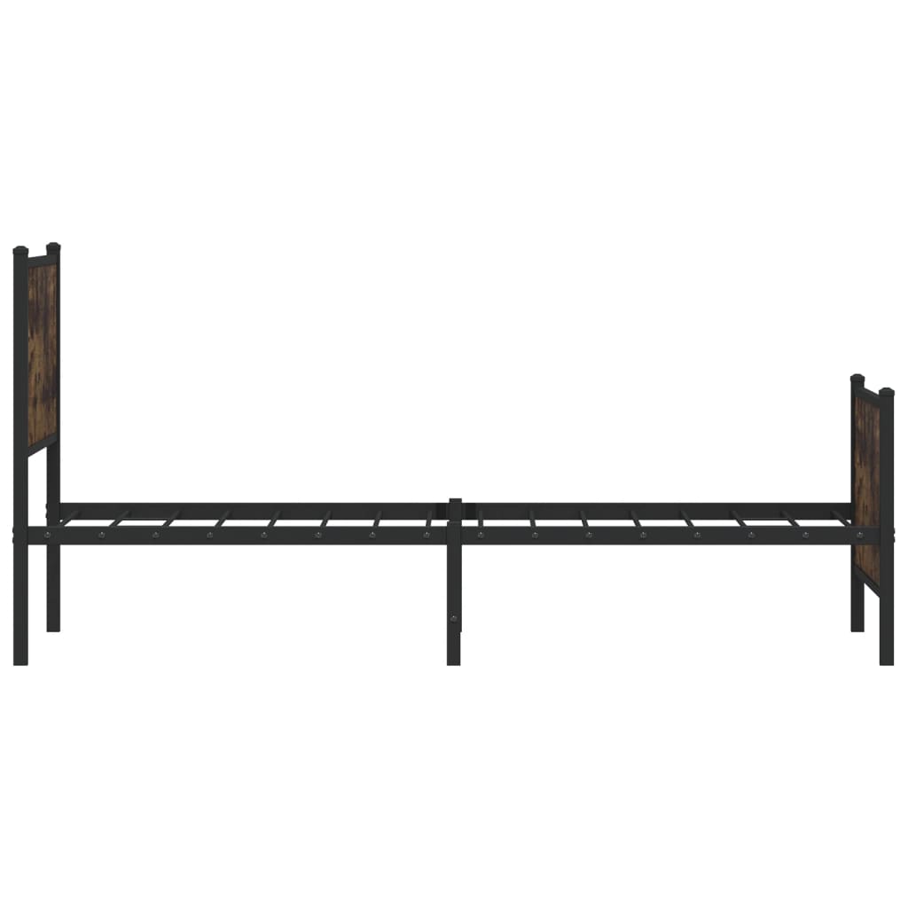 Sengeramme i metall uten madrass røkt eik 107x203 cm