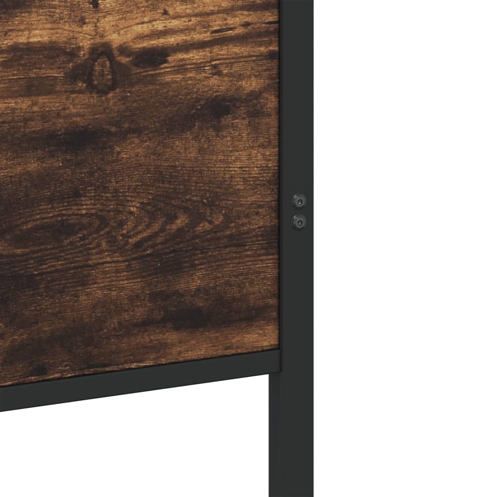 Sengeramme i metall uten madrass røkt eik 107x203 cm