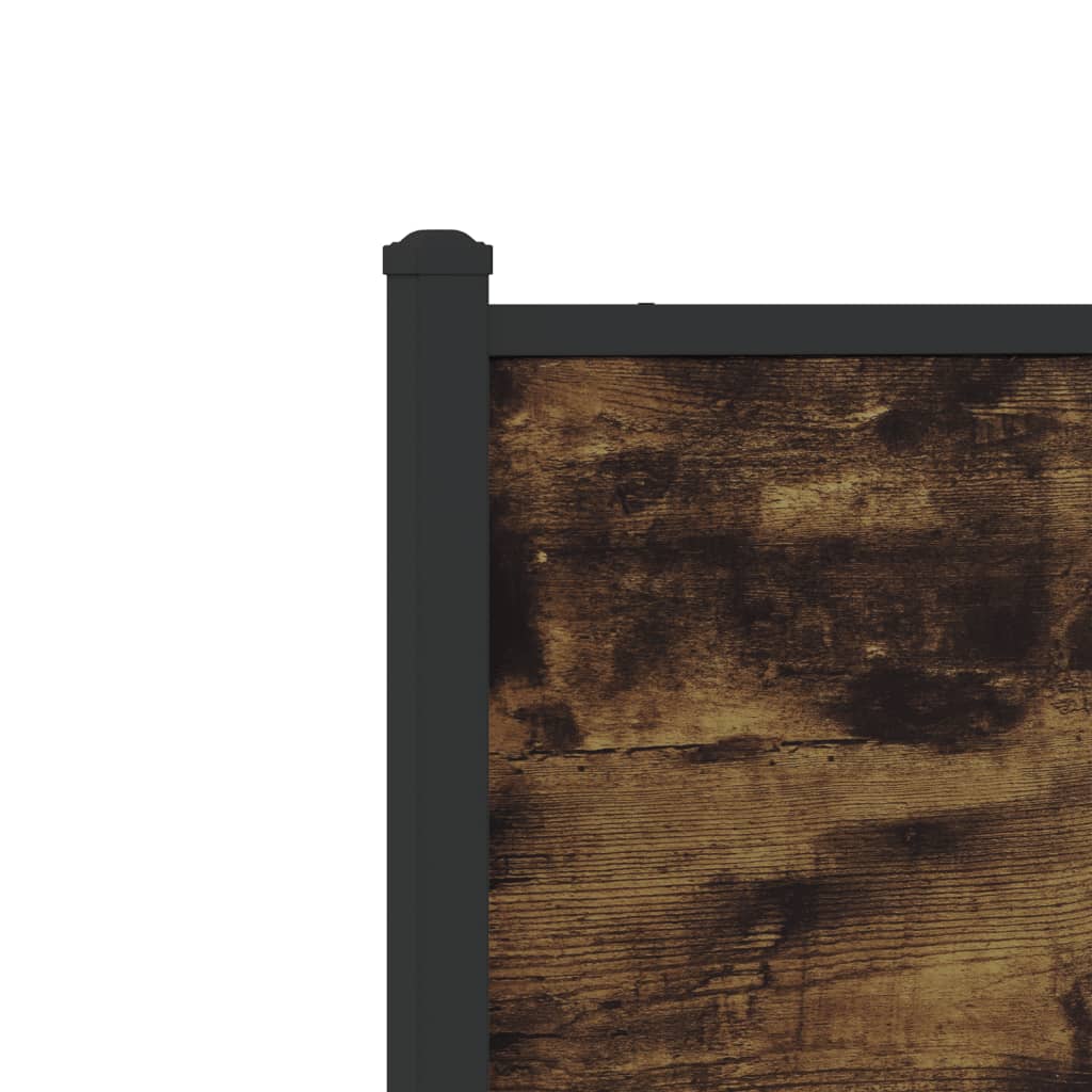 Sengeramme i metall uten madrass røkt eik 107x203 cm