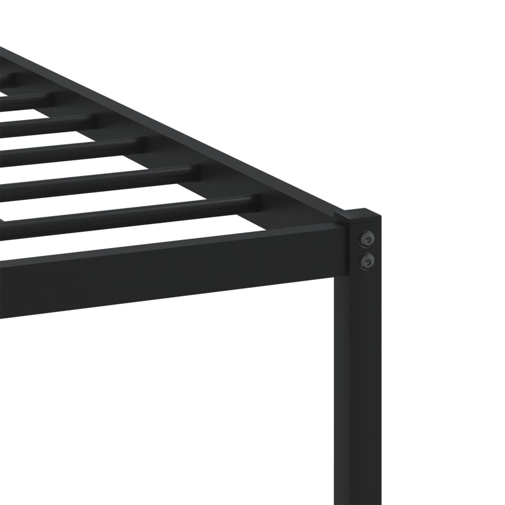 Sengeramme i metall uten madrass brun eik 100x190 cm