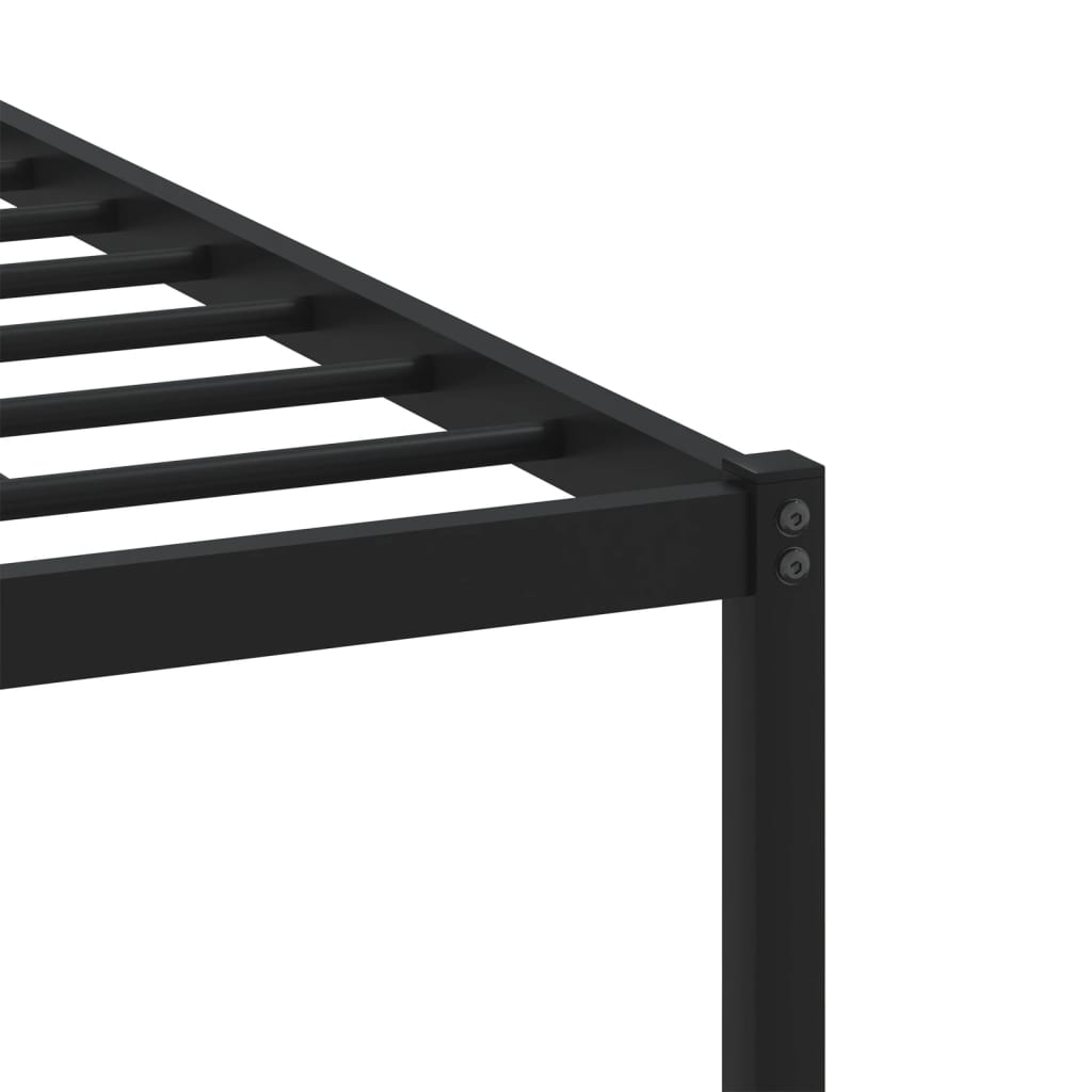 Sengeramme i metall uten madrass brun eik 120x190 cm