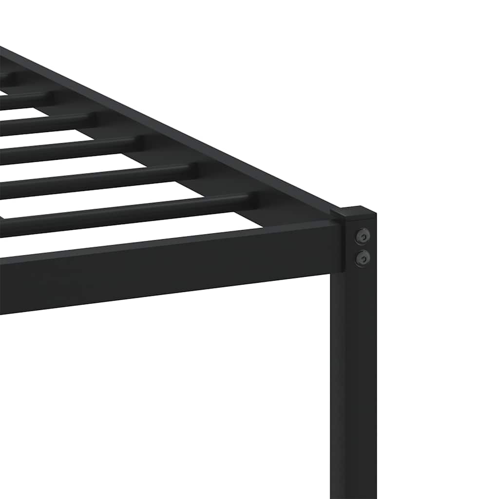 Sengeramme i metall uten madrass brun eik 193x203 cm