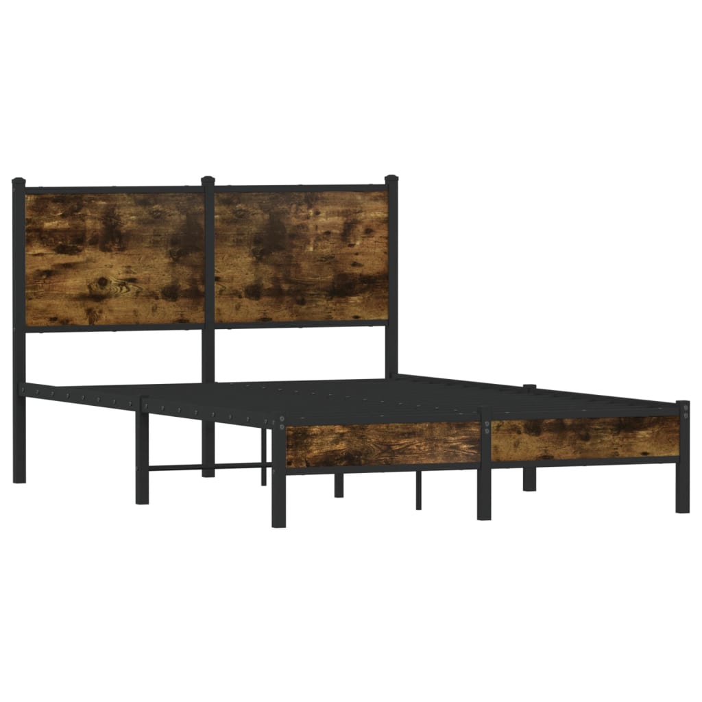 Sengeramme i metall uten madrass røkt eik 120x190 cm