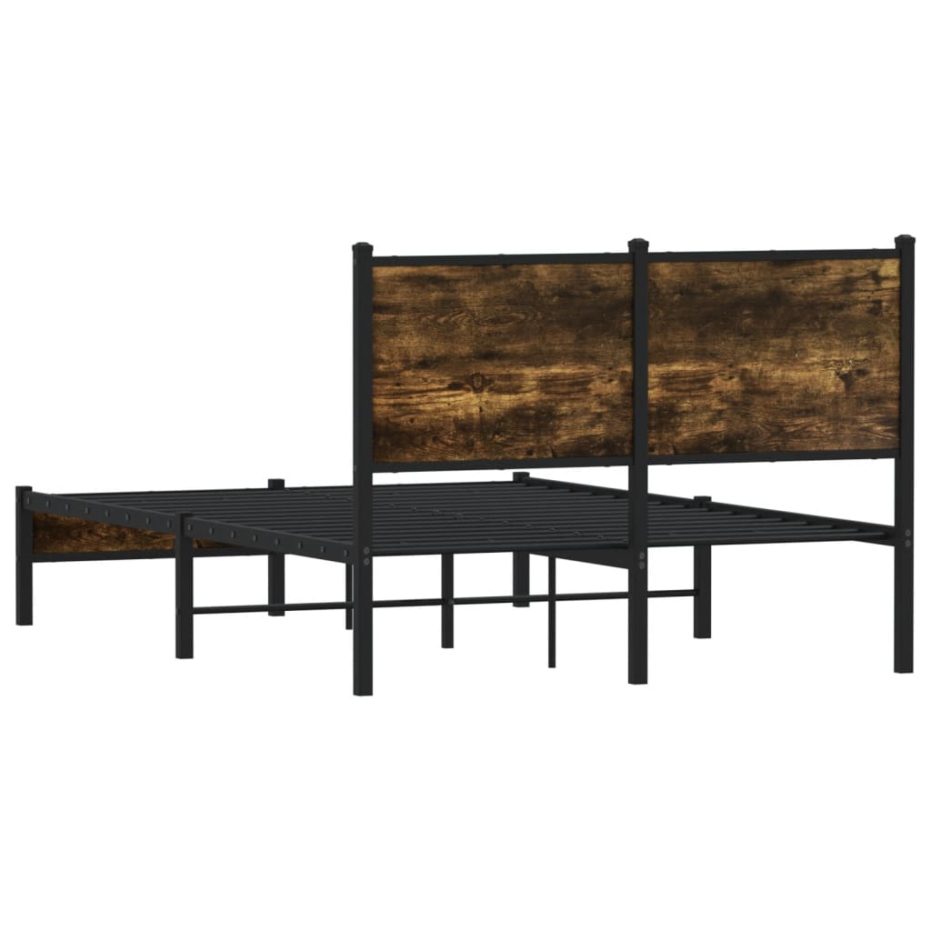 Sengeramme i metall uten madrass røkt eik 120x190 cm