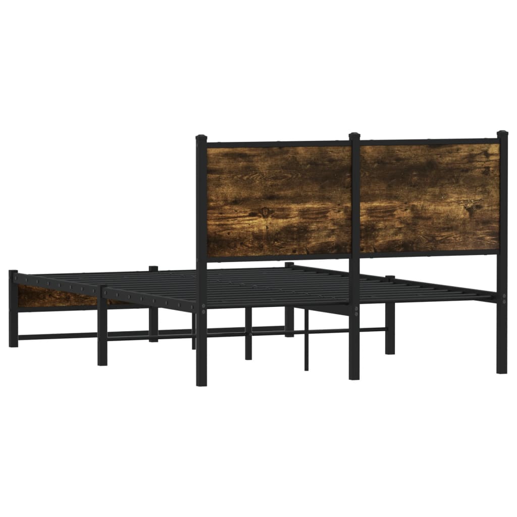 Sengeramme i metall uten madrass røkt eik 120x190 cm
