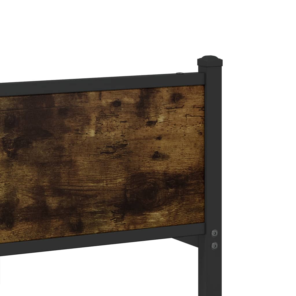 Sengeramme i metall uten madrass røkt eik 100x190 cm