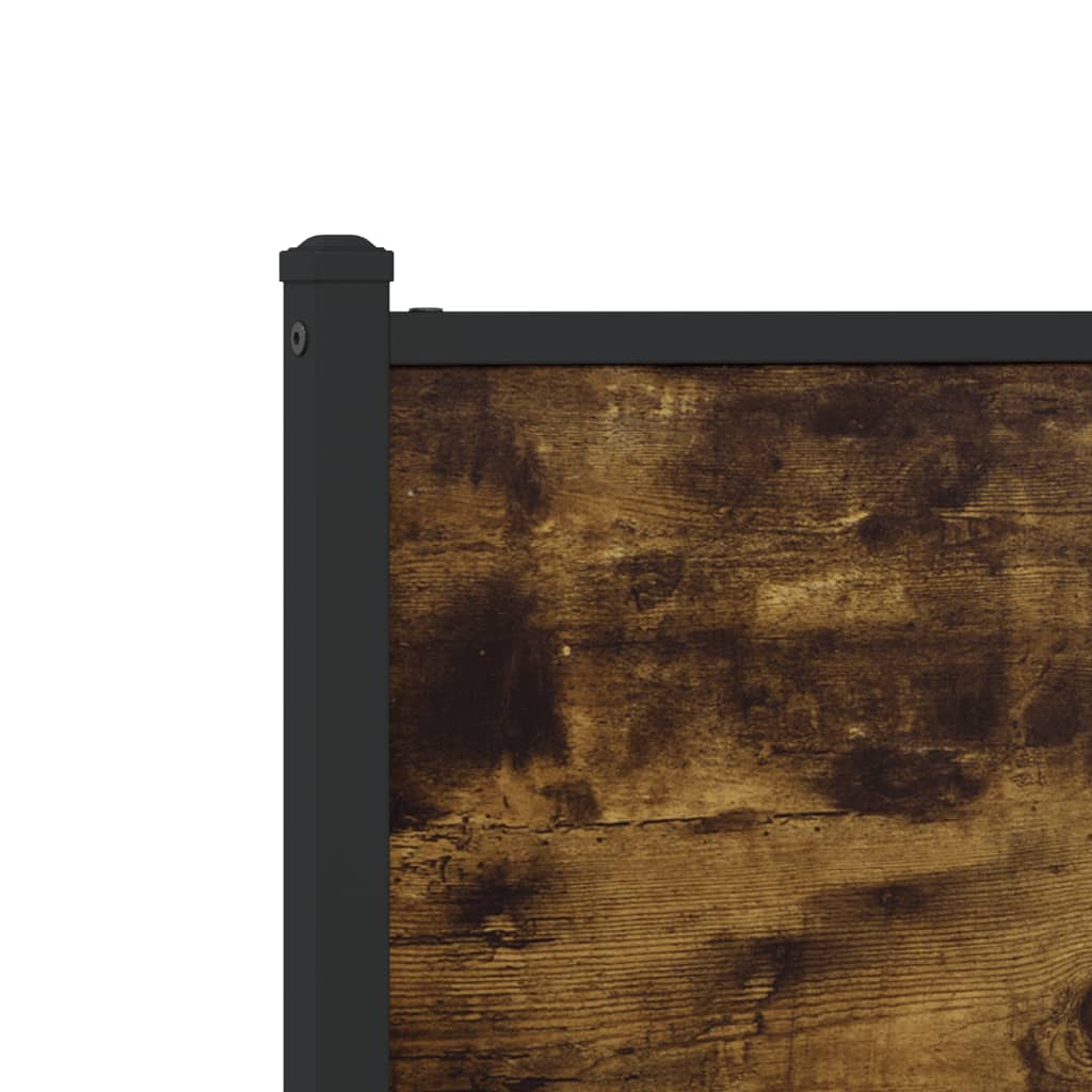 Sengeramme i metall uten madrass røkt eik 100x200 cm