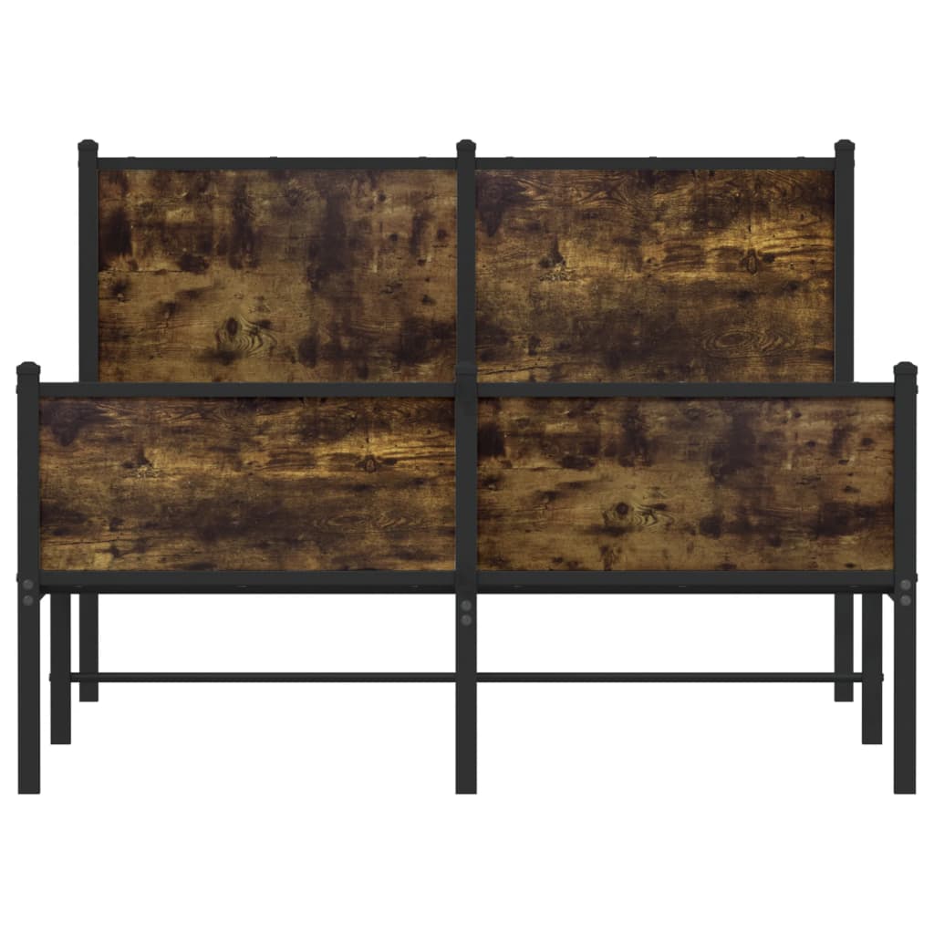 Sengeramme i metall uten madrass røkt eik 120x190 cm