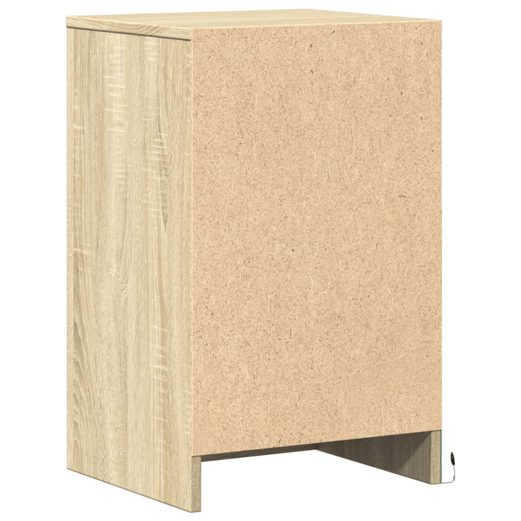 Nattbord med LED sonoma eik konstruert tre