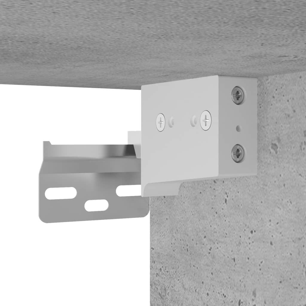 Vegghengt nattbord med LED-lys betonggrå