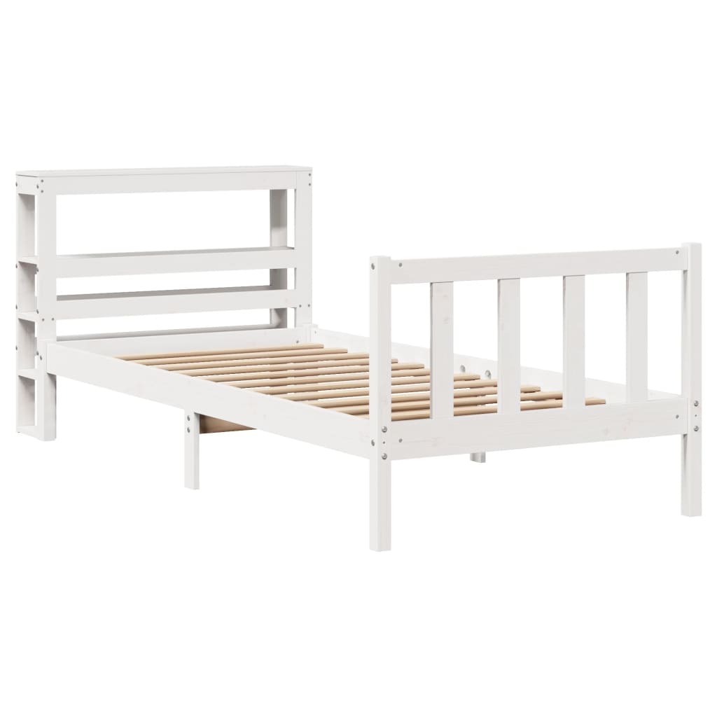 Sengeramme uten madrass hvit 90x190 cm heltre furu