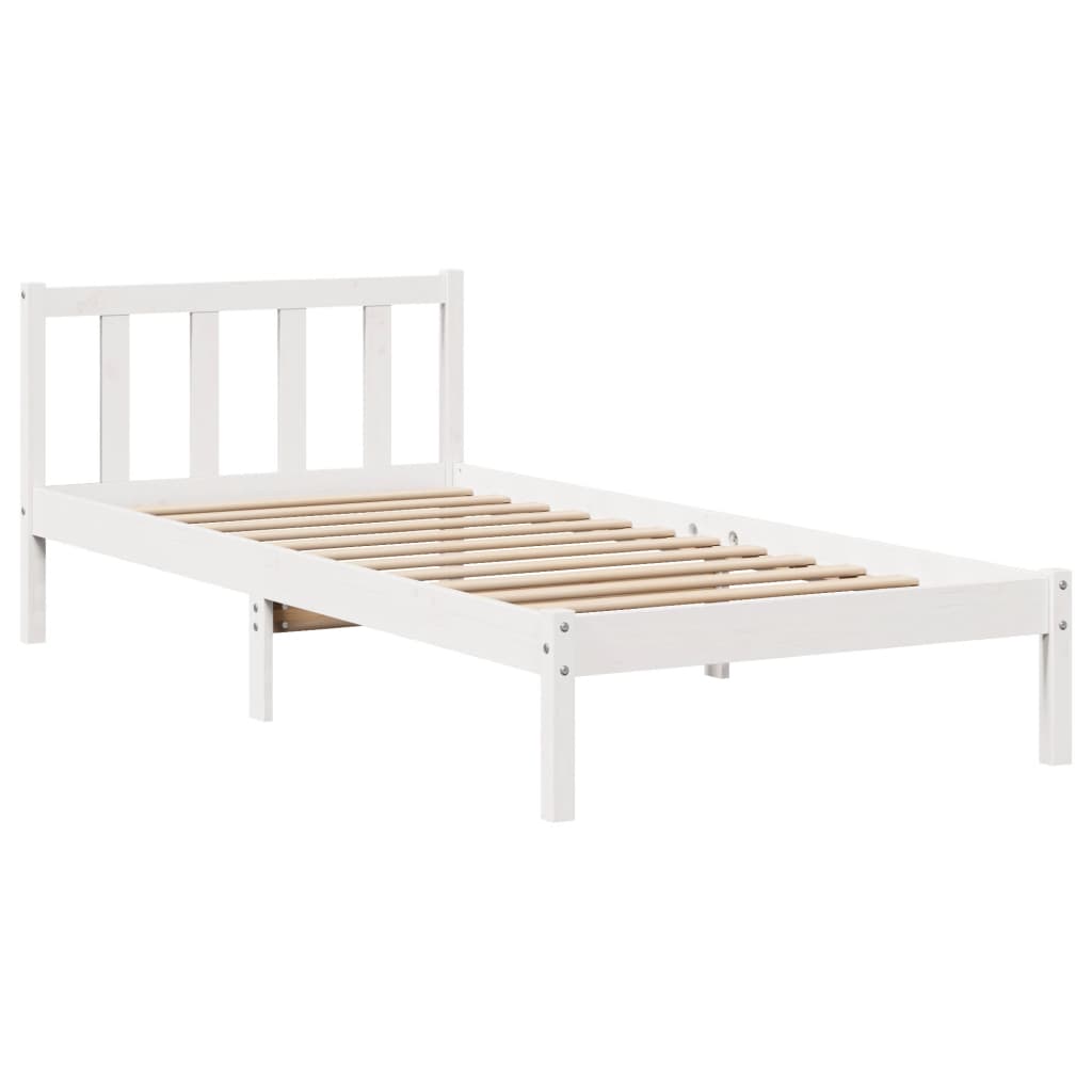 Sengeramme uten madrass hvit 90x190 cm heltre furu