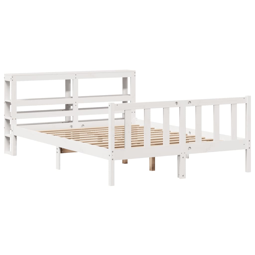 Sengeramme uten madrass hvit 160x200 cm heltre furu