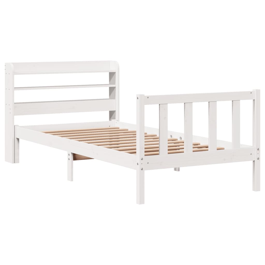Sengeramme uten madrass hvit 90x190 cm heltre furu