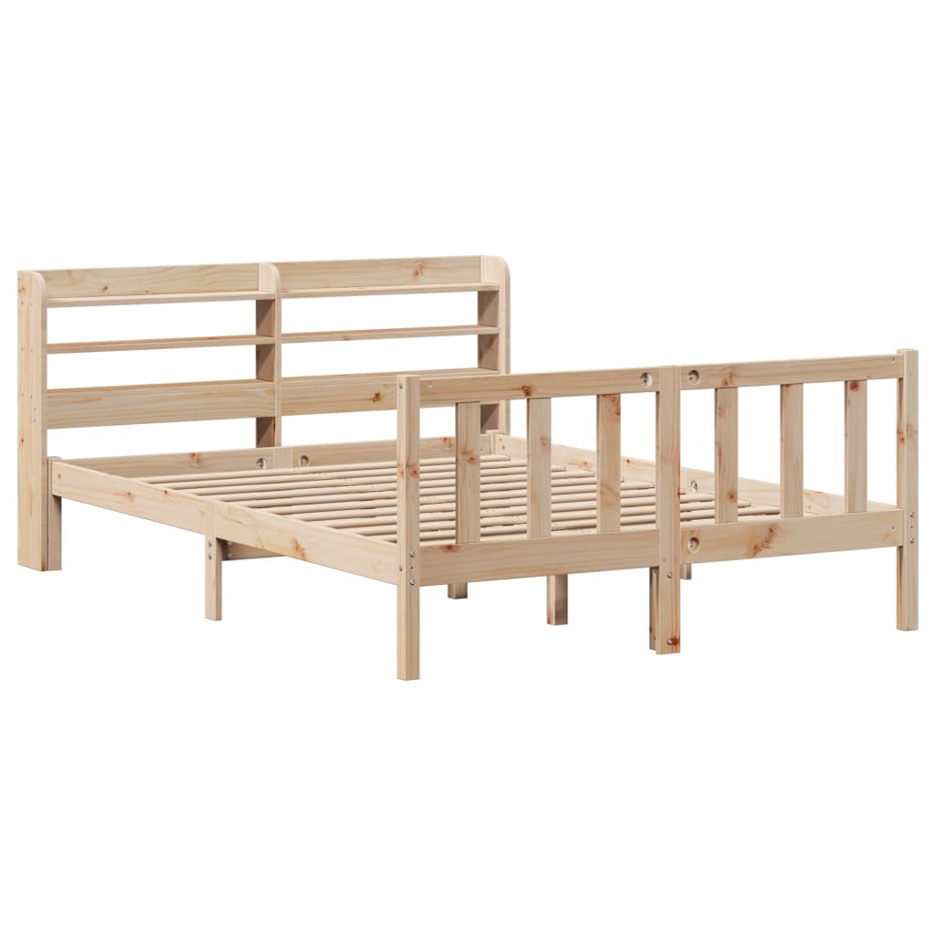 Sengeramme uten madrass hvit 135x190 cm heltre furu