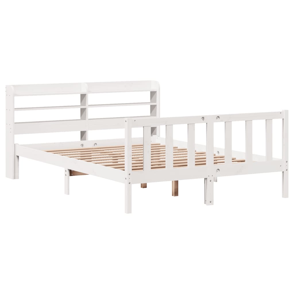 Sengeramme uten madrass hvit 160x200 cm heltre furu