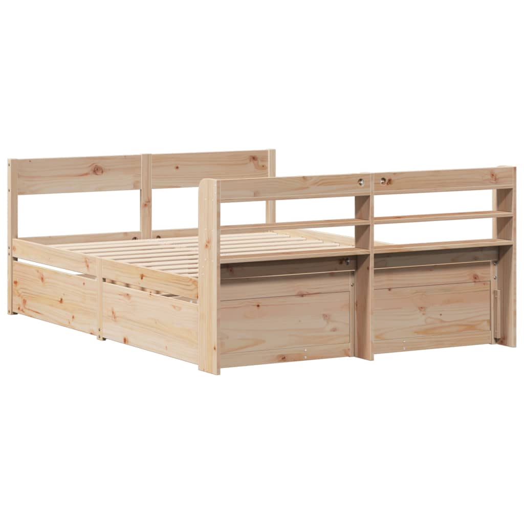 Sengeramme uten madrass hvit 135x190 cm heltre furu