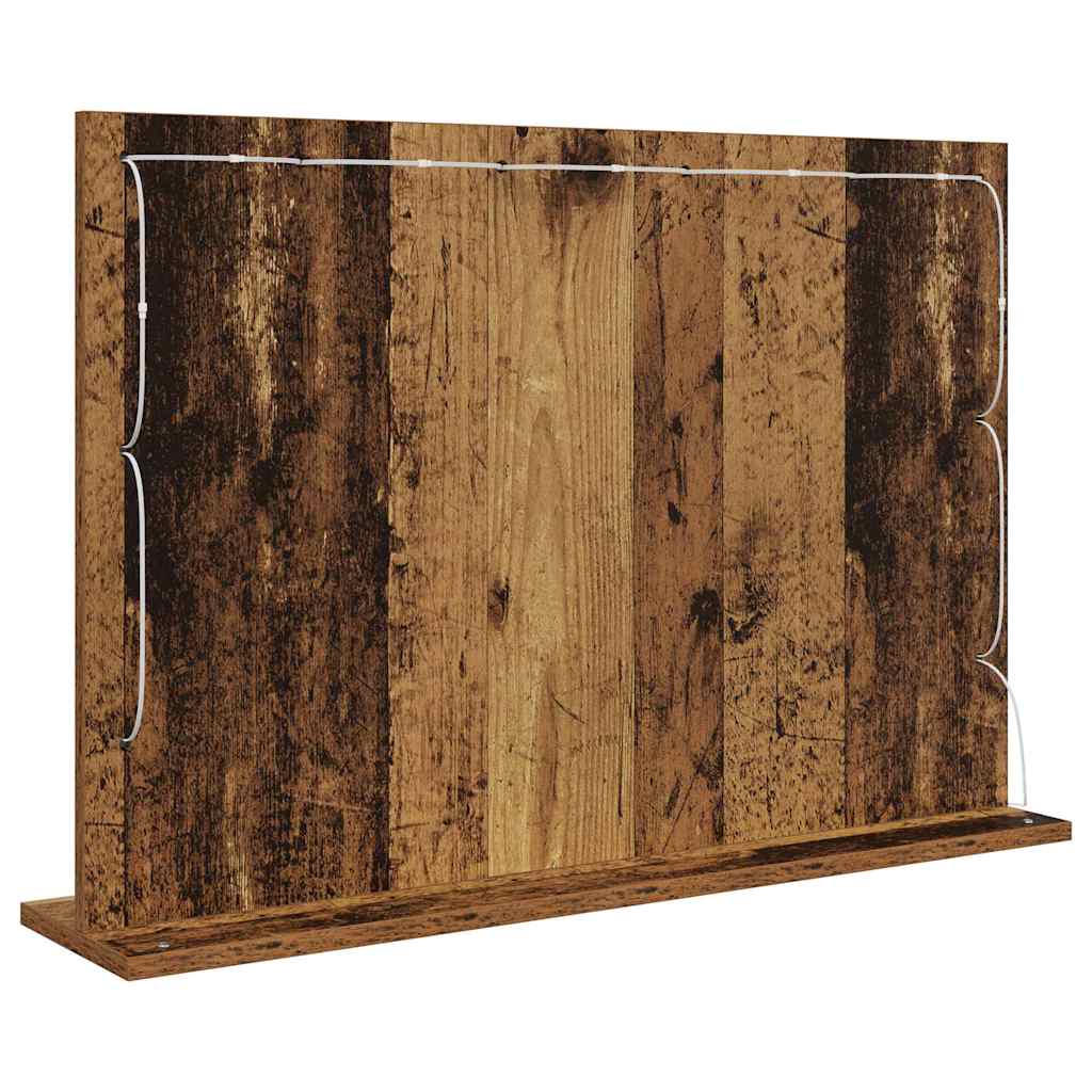 Speilskap Gammel tre Solid Gjenbrukt Tre og Glass 80 x 55 x 18 cm