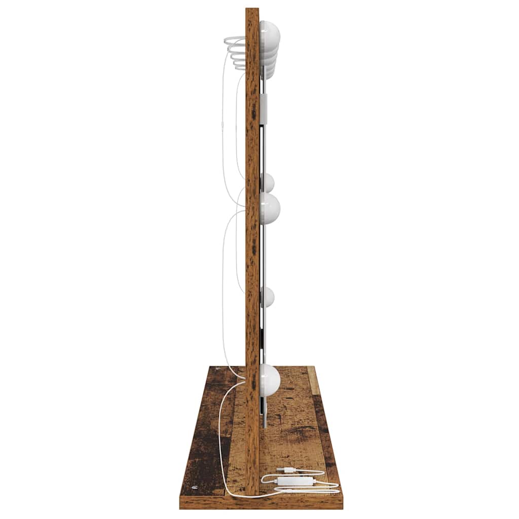 Speilskap Gammel tre Solid Gjenbrukt Tre og Glass 80 x 55 x 18 cm