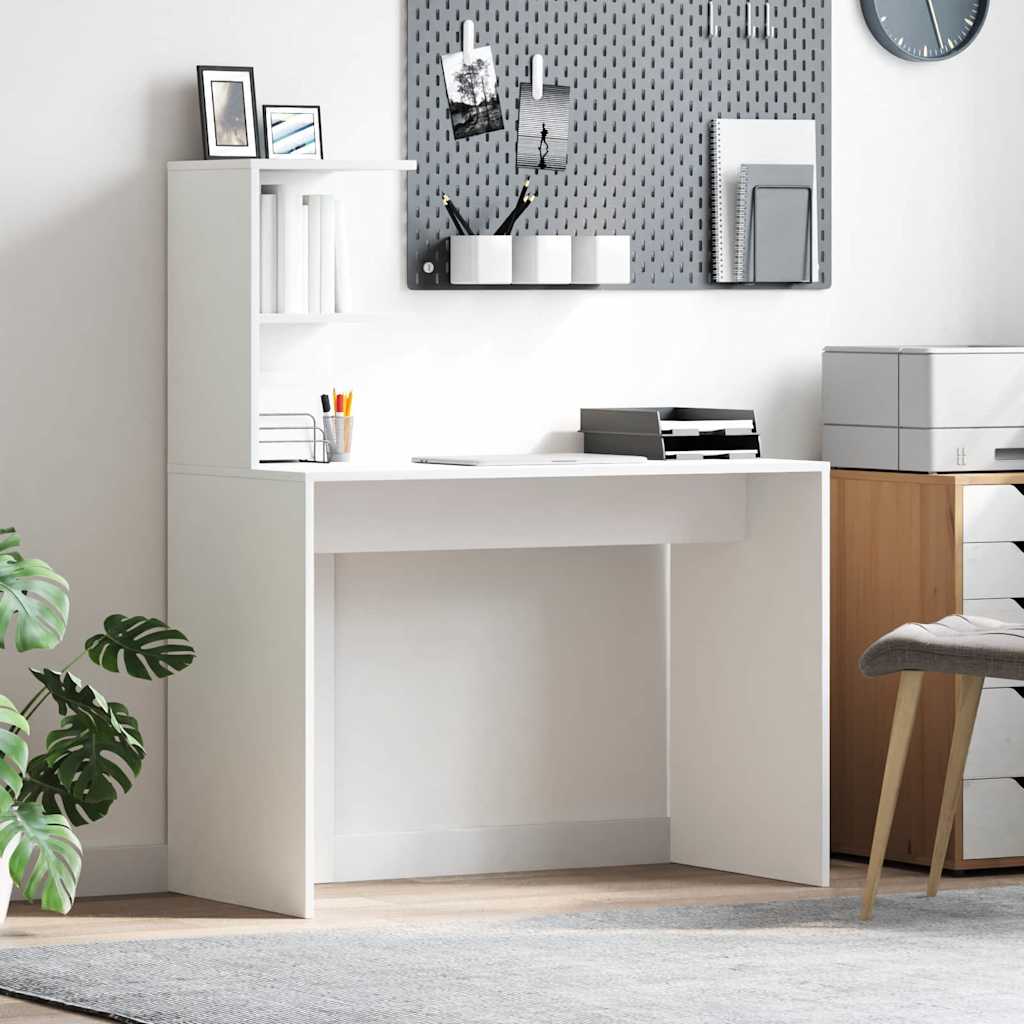 Hvit skrivebord Hvit MDF Kompakt Dekorative innlegg Skrivebord