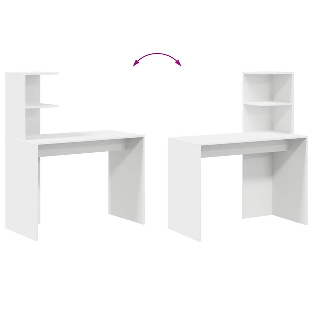 Hvit skrivebord Hvit MDF Kompakt Dekorative innlegg Skrivebord