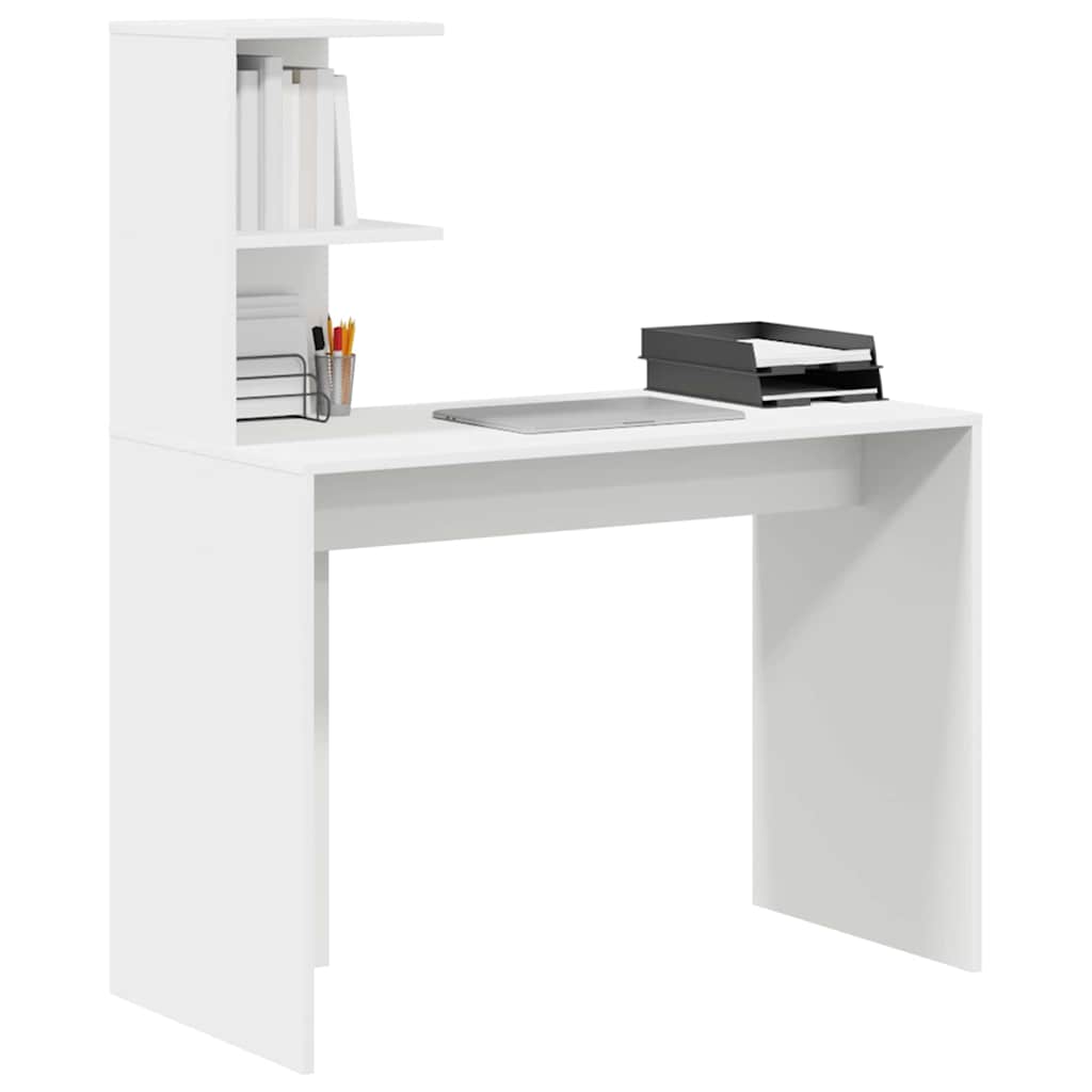 Hvit skrivebord Hvit MDF Kompakt Dekorative innlegg Skrivebord