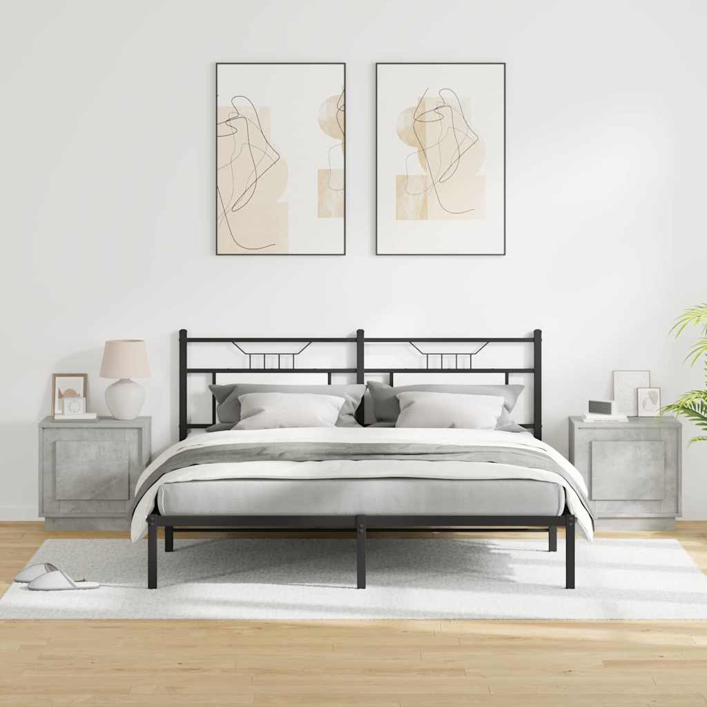 Nattbordskap 2 pcs Betonggrå 44 x 34,5 x 45 cm Konstruert tre