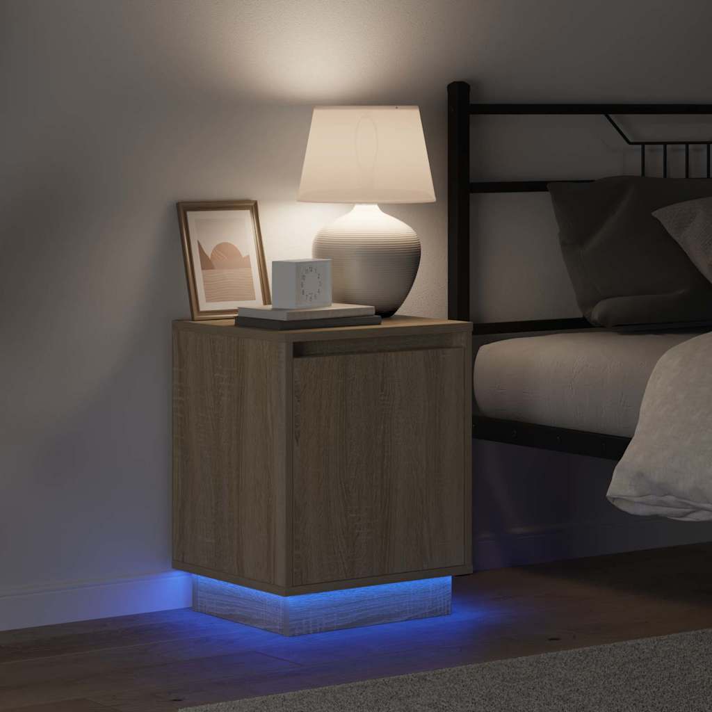 Nattbordskap 2 pcs Sonoma eik 39 x 34.5 x 50 cm Konstruert tre