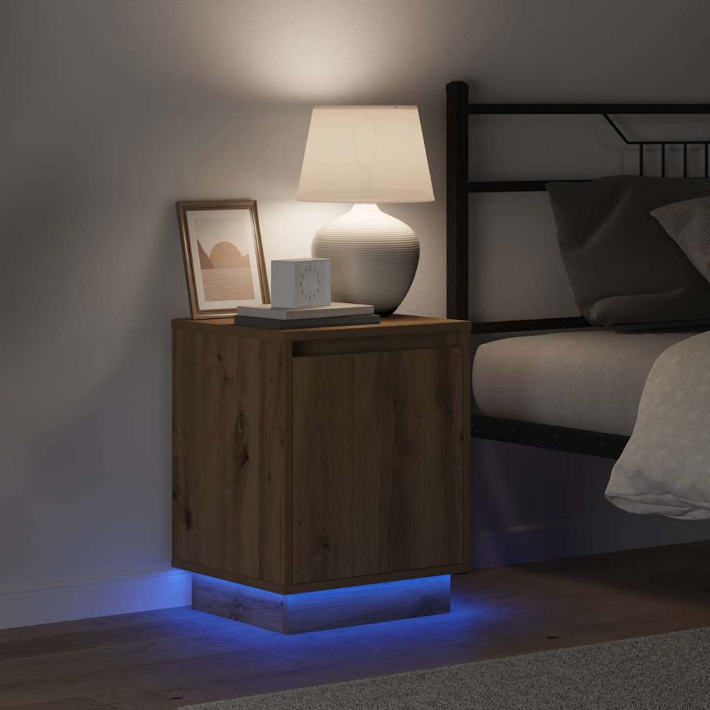 Nattbordskap med artisan eik 39 x 34.5 x 50 cm Konstruert tre