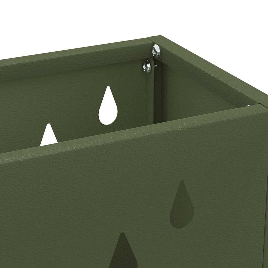 Olivengrønn parasollstativ, 28x12x41 cm, stål