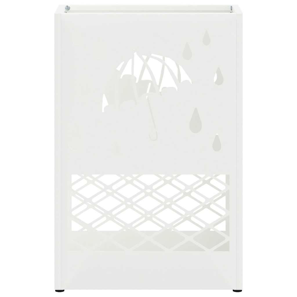 Parasollstativ med lagring Hvit 28 x 12 x 41 cm Stål