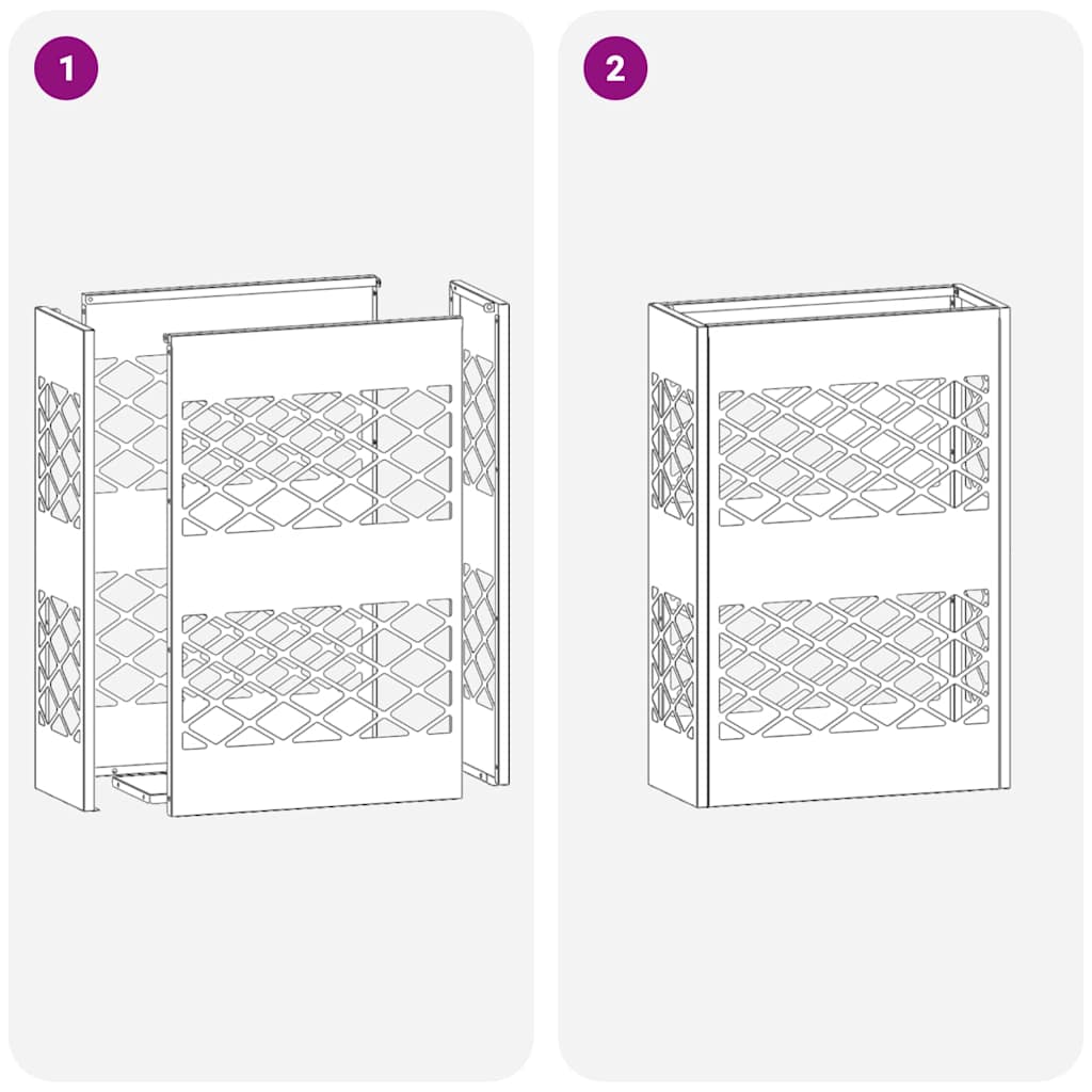 Parasollstativ med lagring Hvit 28 x 12 x 41 cm Metall