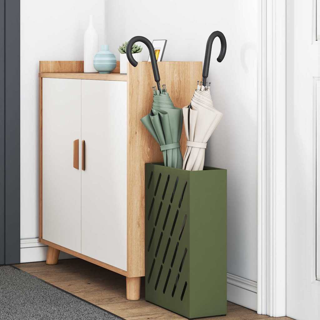 Parasollstativ med lagring Olivengrønn 28 x 12 x 41 cm Stål