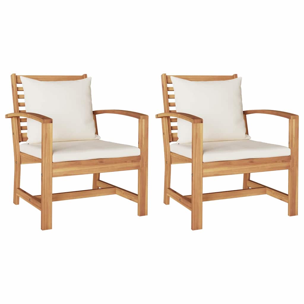 Hagestoler 2 pcs Brun 60 x 65 x 76.5 cm Solid teaktre