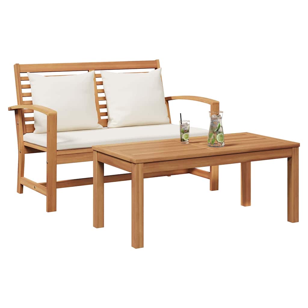 Hagesofa Set 2 pcs Brun Solid teaktre