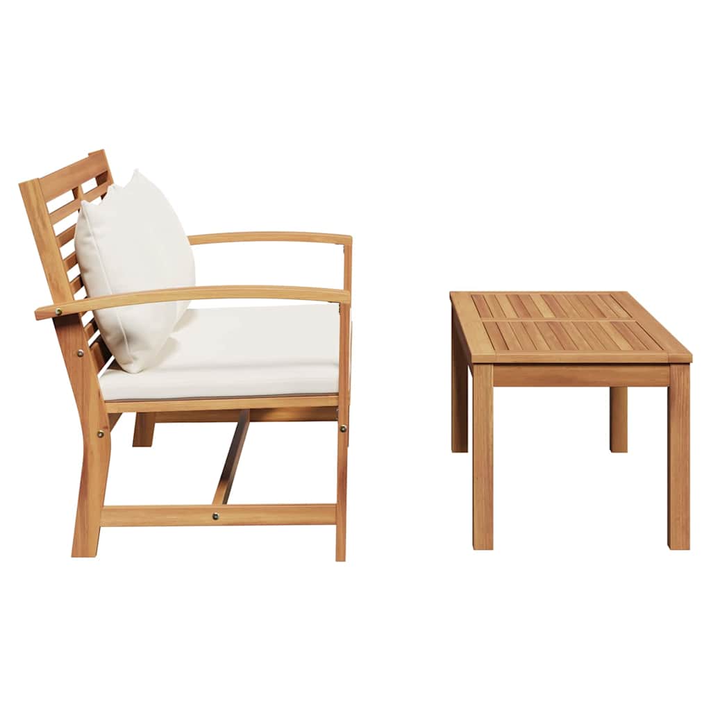 Hagesofa Set 2 pcs Brun Solid teaktre