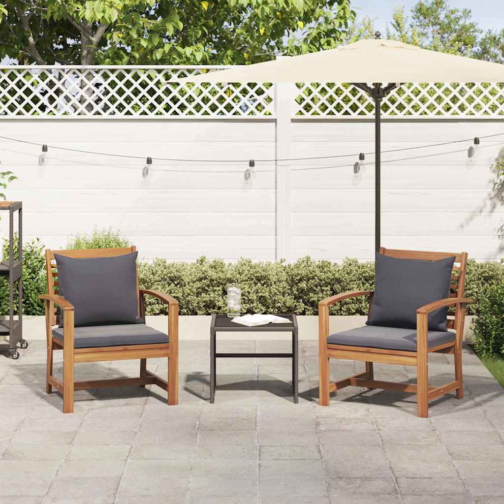 Hagestoler 2 pcs Brun 60 x 65 x 76.5 cm Solid teaktre