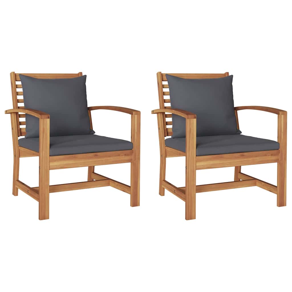 Hagestoler 2 pcs Brun 60 x 65 x 76.5 cm Solid teaktre