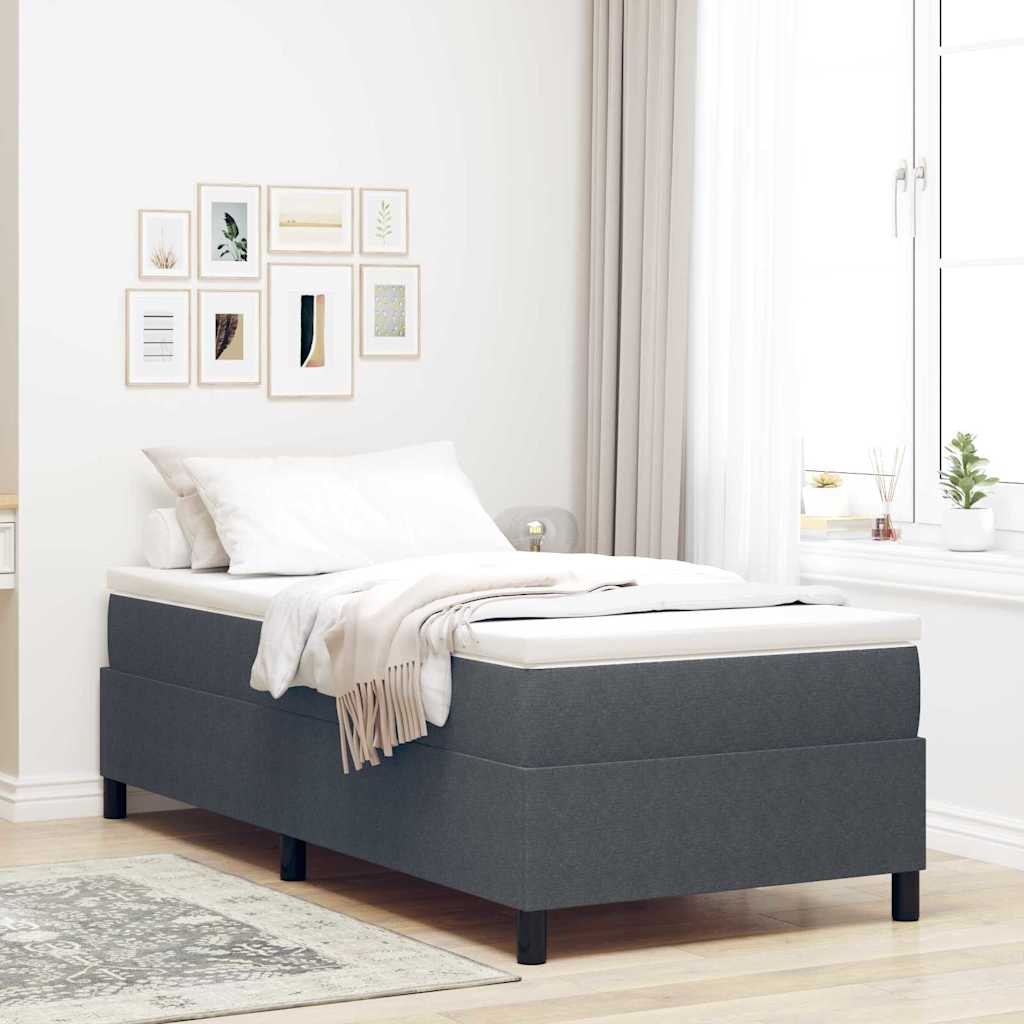 Box Spring Seng Mørk Grå 80x200 cm Cordfløyel