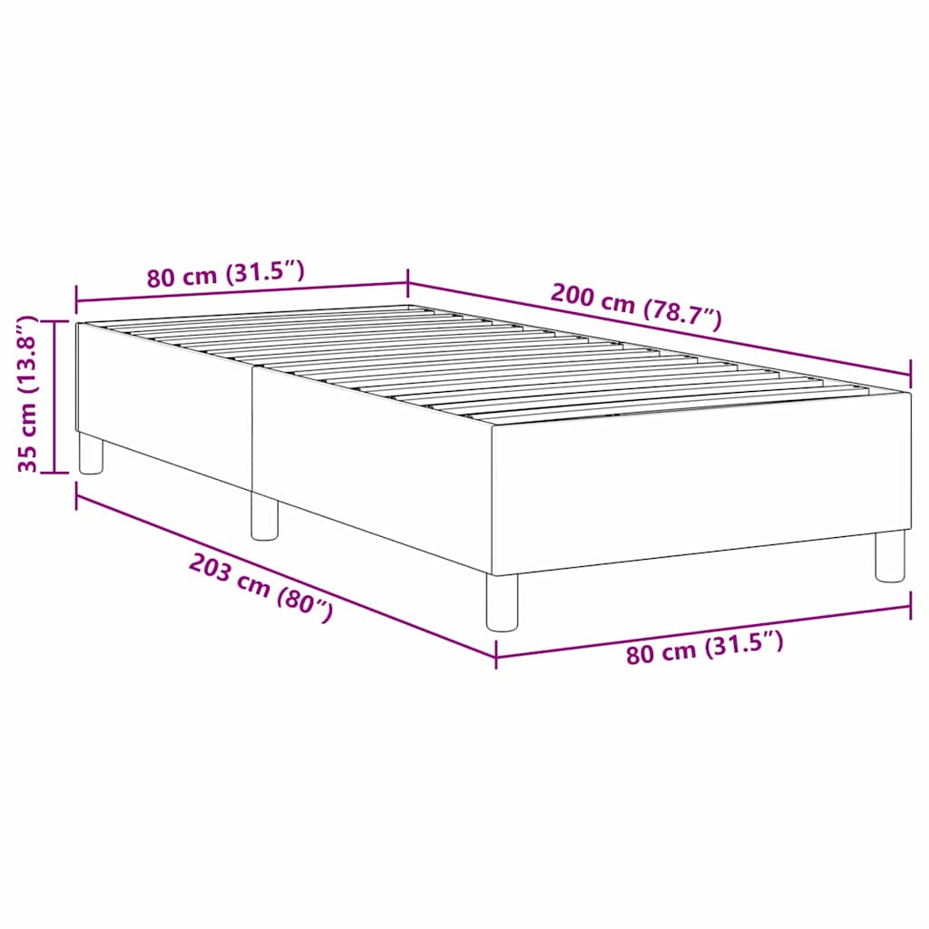 Box Spring Seng Lys Grønn Grå 80x200 cm Cordfløyel