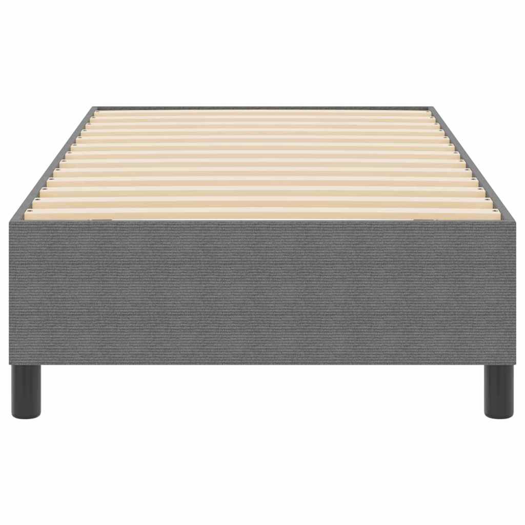 Box Spring Seng Lys Grå Enkelt Cordfløyel