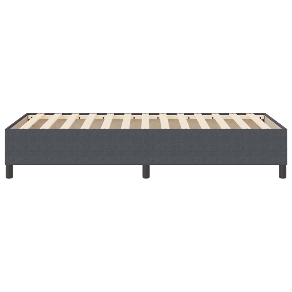 Box Spring Seng Mørk Grå Enkelt Corduroy Stoff