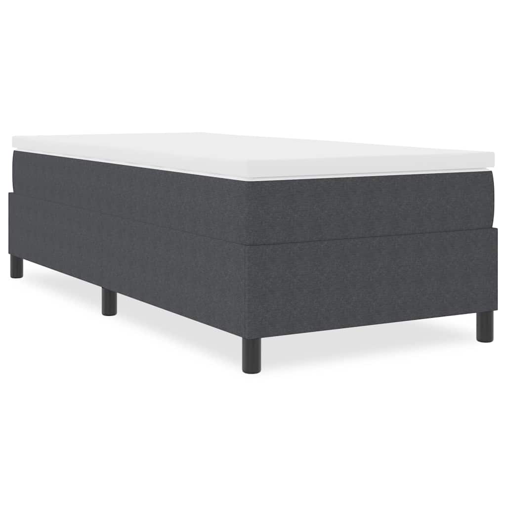 Box Spring Seng Mørk Grå Enkelt Corduroy Stoff