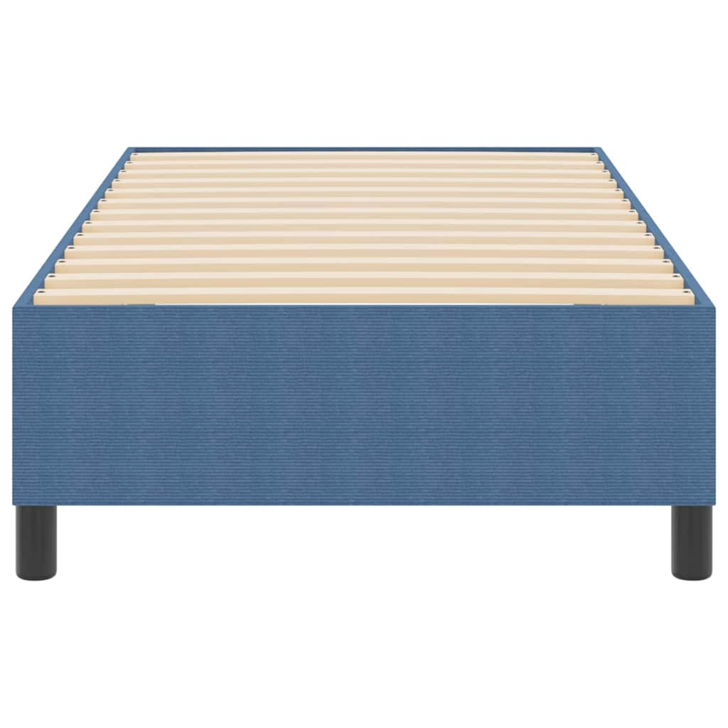 Box Spring Seng Blå Enkel Cordfløyel