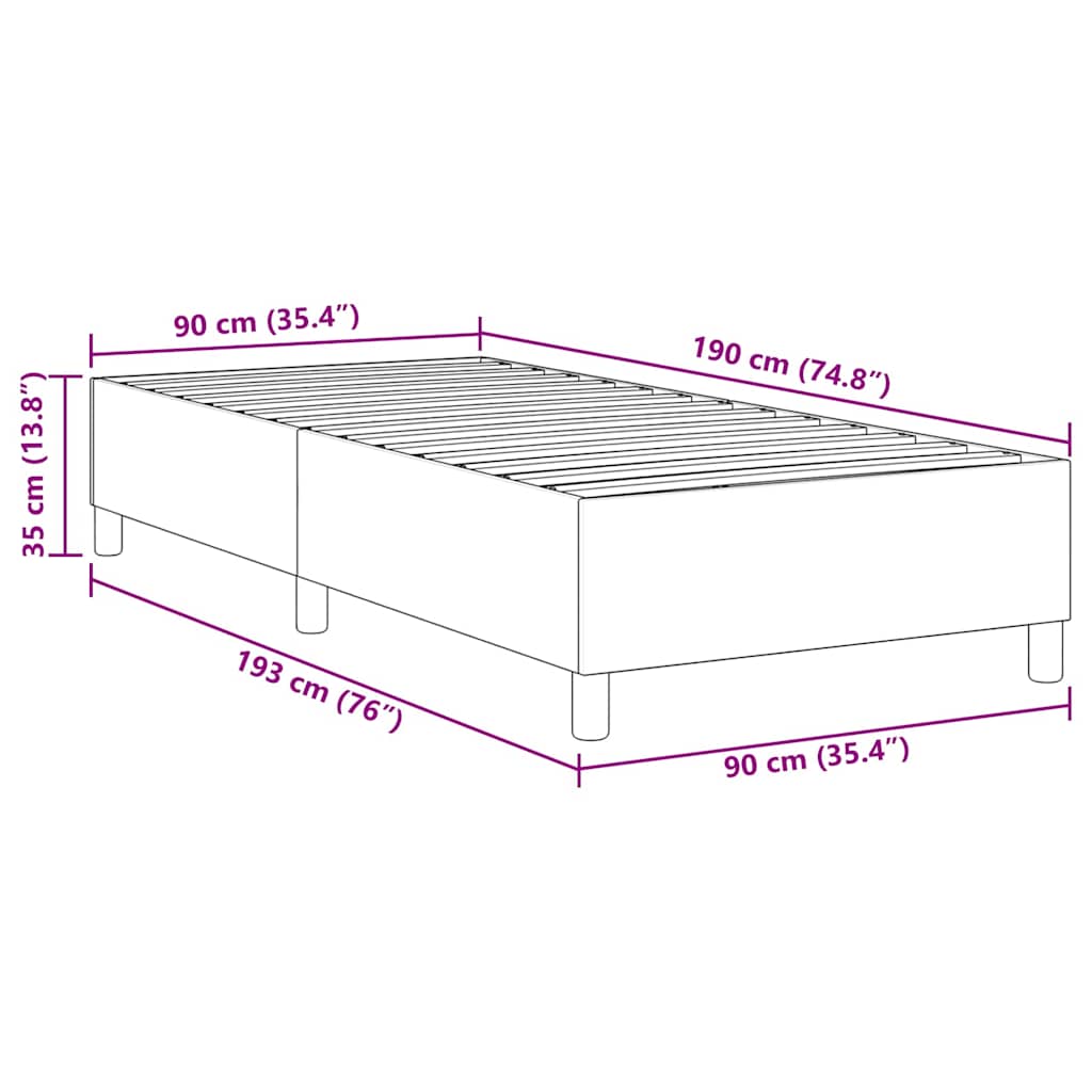 Box Spring Seng Blå Enkel Cordfløyel
