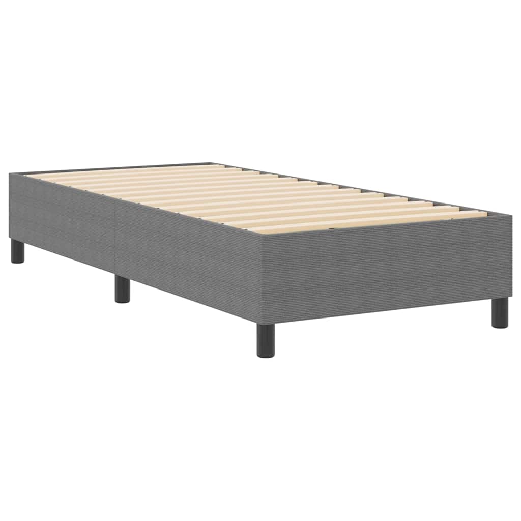 Box Spring Seng Lys Grå 90x200 cm Cordfløyel