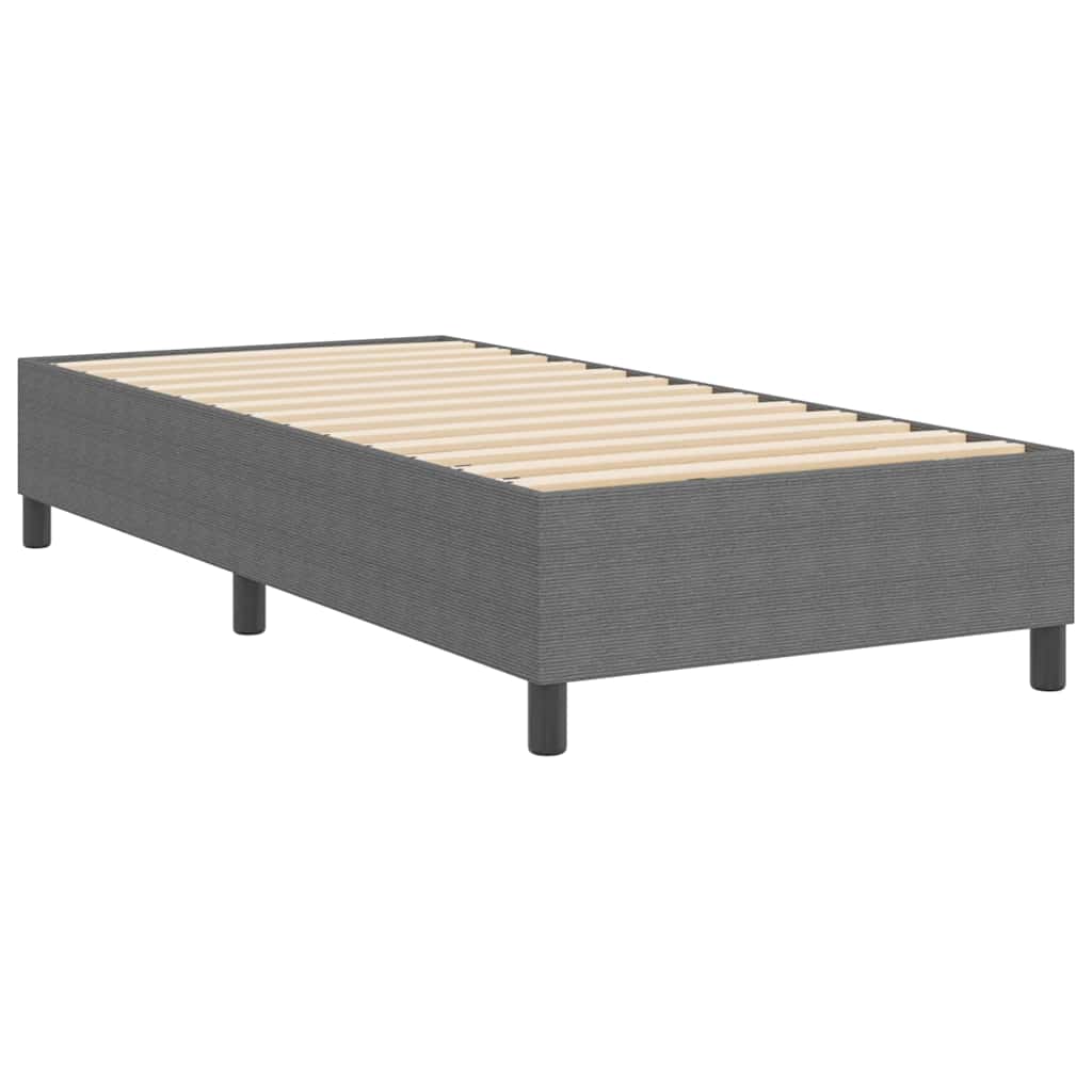Box Spring Seng Lys Grå 90x200 cm Cordfløyel