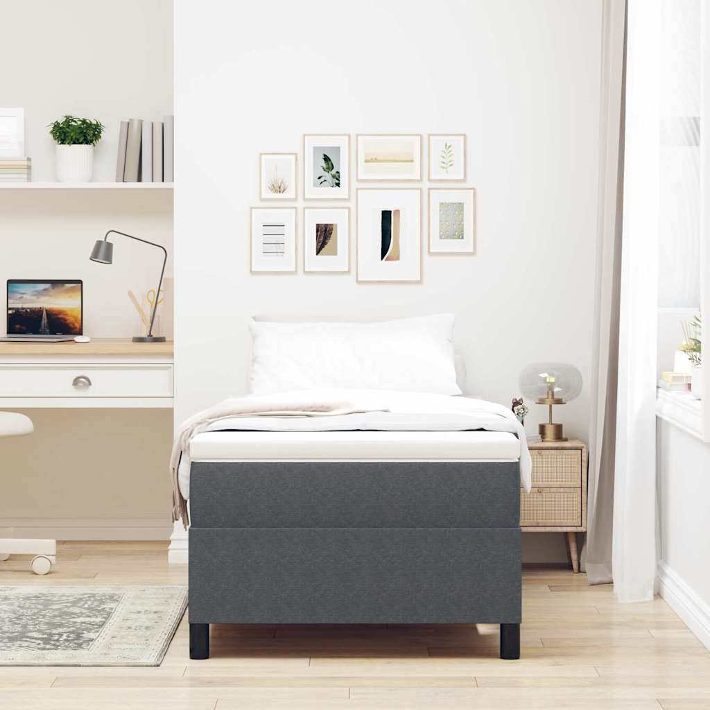 Box Spring Seng Mørk Grå 90x200 cm Cordfløyel