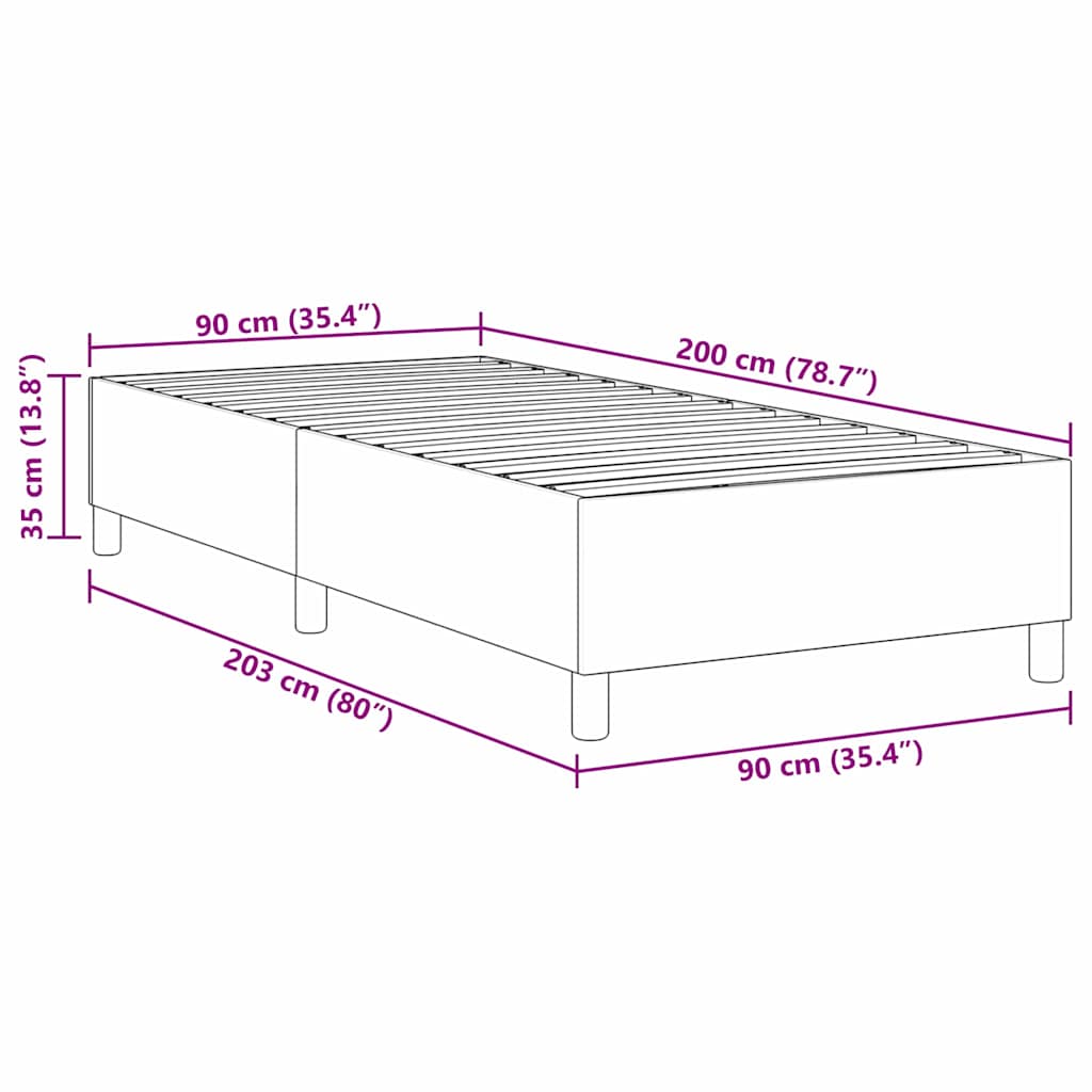 Box Spring Seng Blå 90x200 cm Cordfløyel