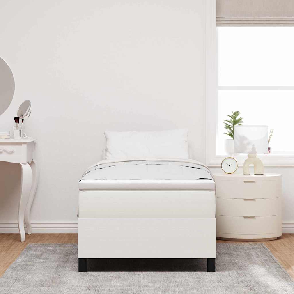 Box Spring Seng Krem 100x200 cm Corduroy Stoff
